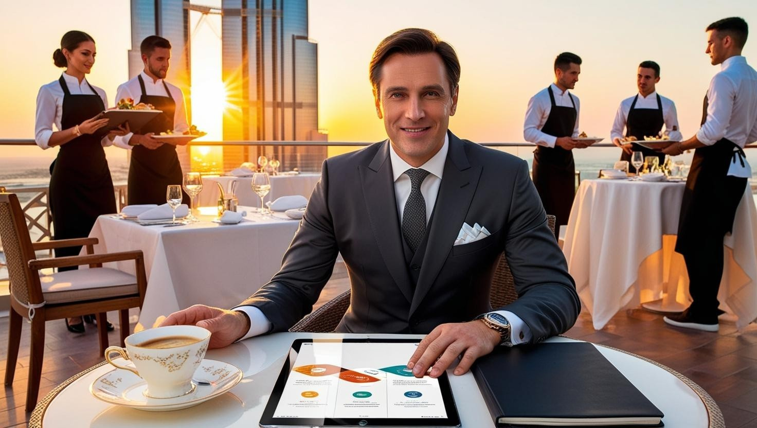 Adrian Ioan Buda analizând oportunitățile HORECA din Dubai pentru antreprenorii români